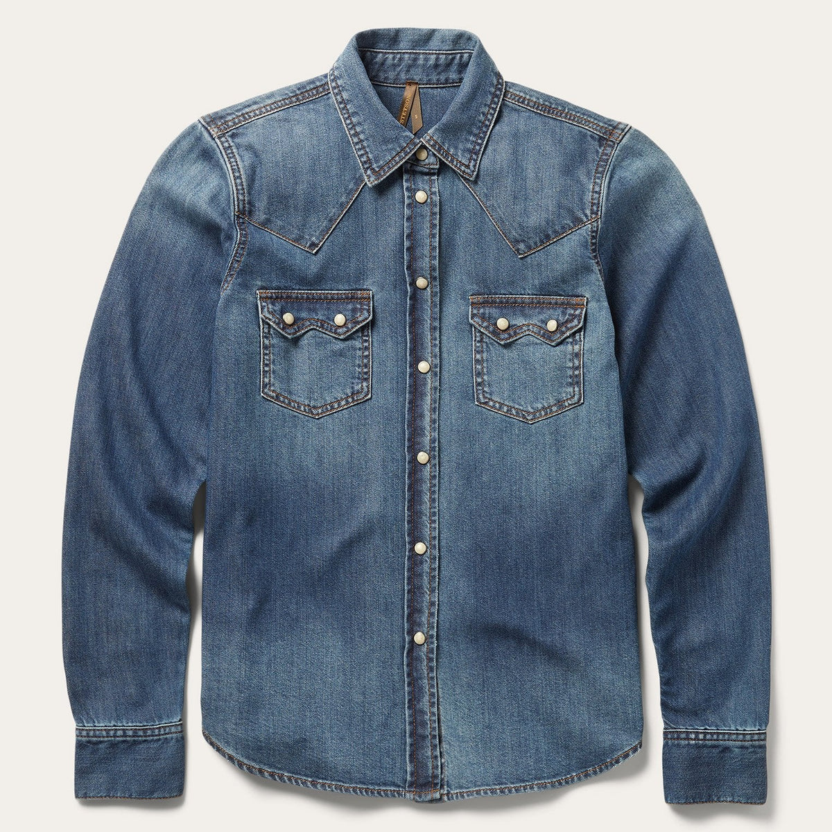Distressed Denim Shirt Blue | Stetson