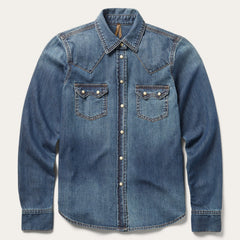 Distressed Denim Shirt Blue | Stetson