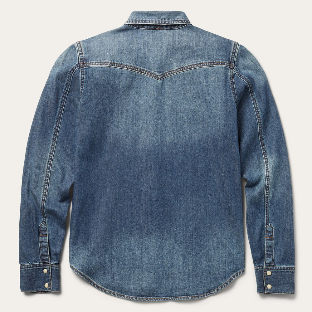Distressed Denim Shirt Blue | Stetson
