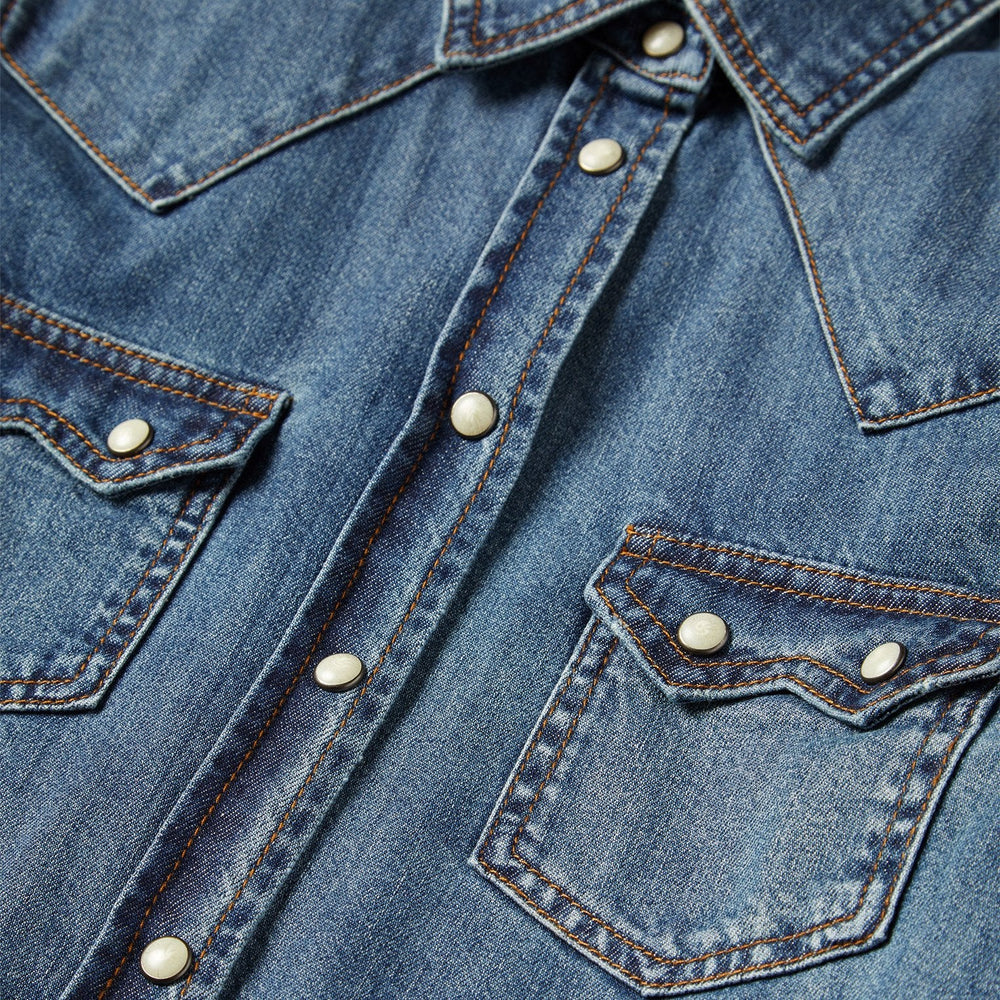 Distressed Denim Shirt Blue | Stetson