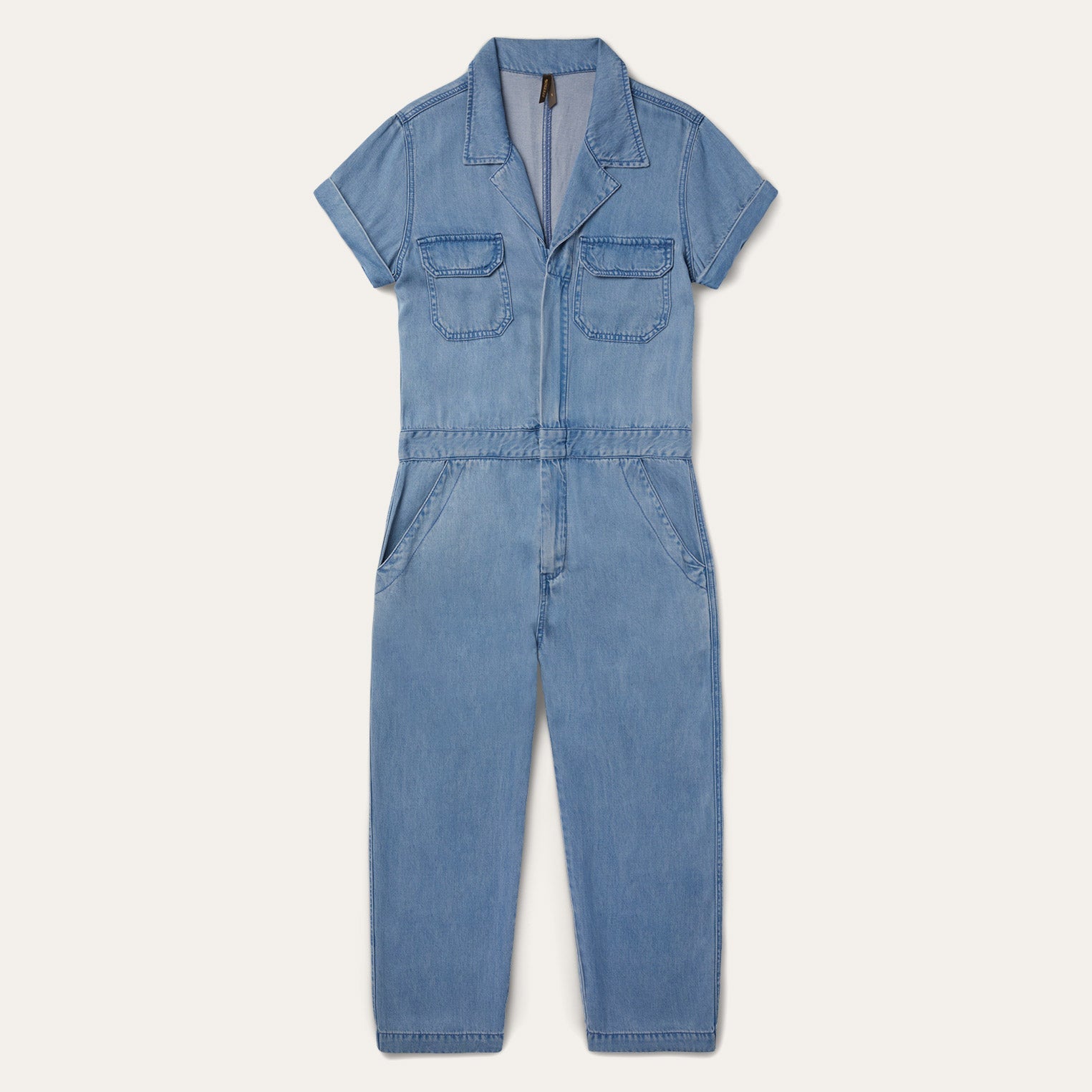 Notch Collar Jumpsuit Blue | Stetson