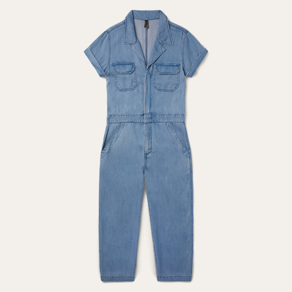 Notch Collar Jumpsuit Blue | Stetson