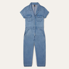 Notch Collar Jumpsuit Blue | Stetson
