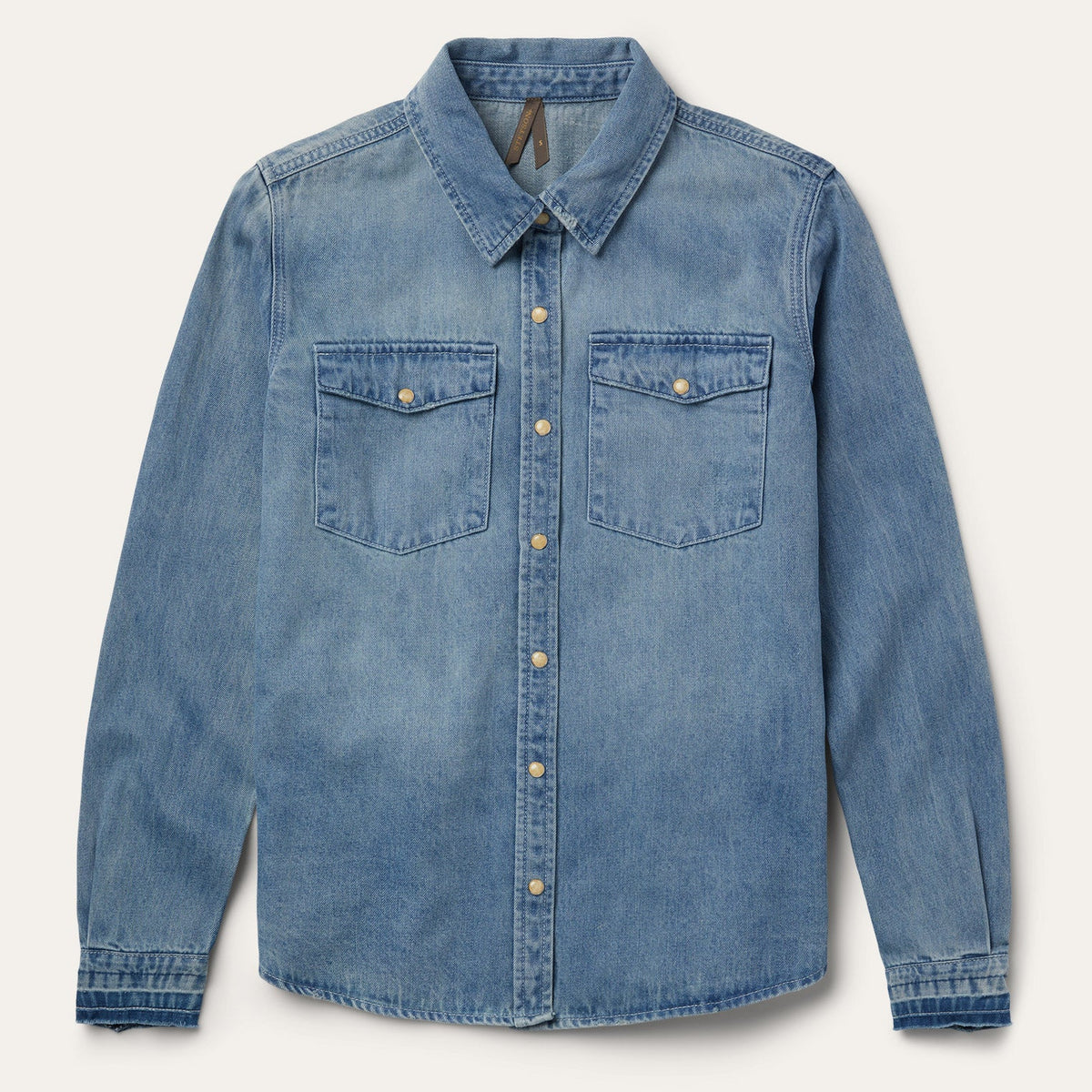 Loose Fit Denim Snap-Front Shirt Blue | Stetson