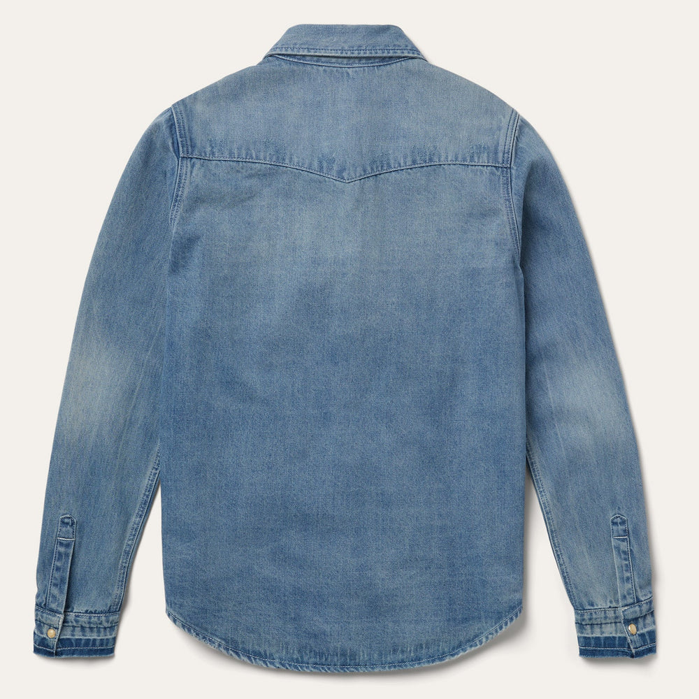 Loose Fit Denim Snap-Front Shirt Blue | Stetson