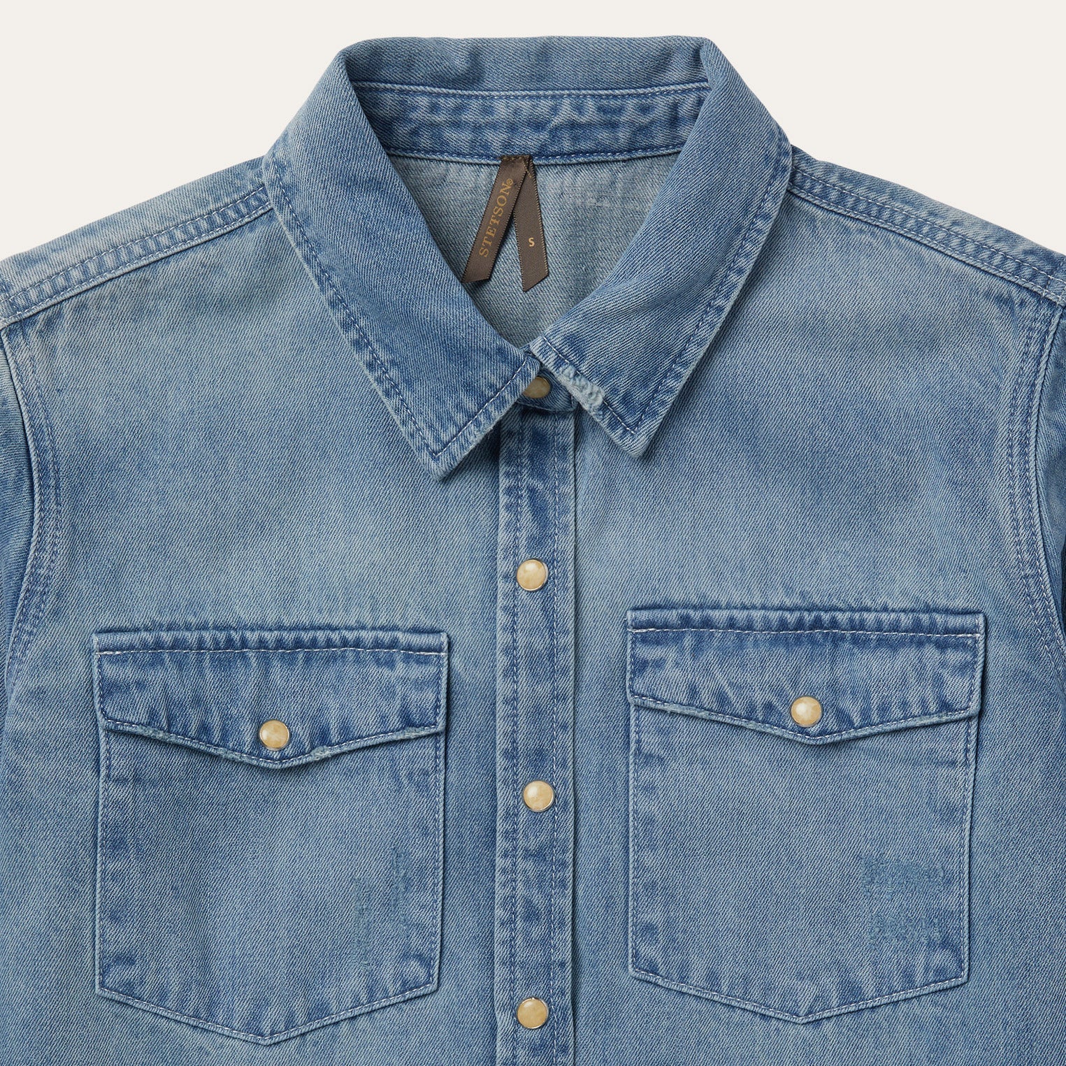 Loose Fit Denim Snap-Front Shirt Blue | Stetson