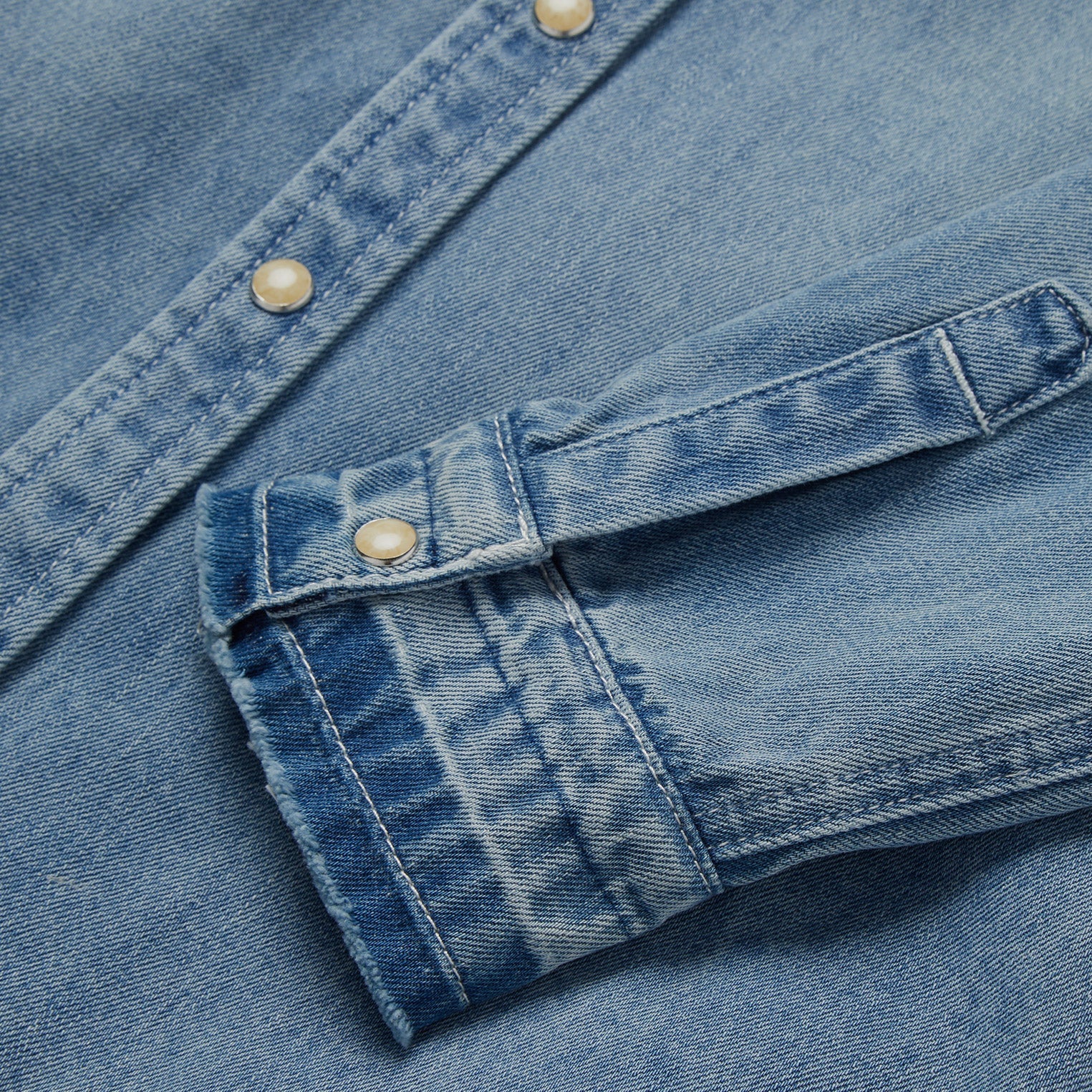 Loose Fit Denim Snap-Front Shirt Blue | Stetson