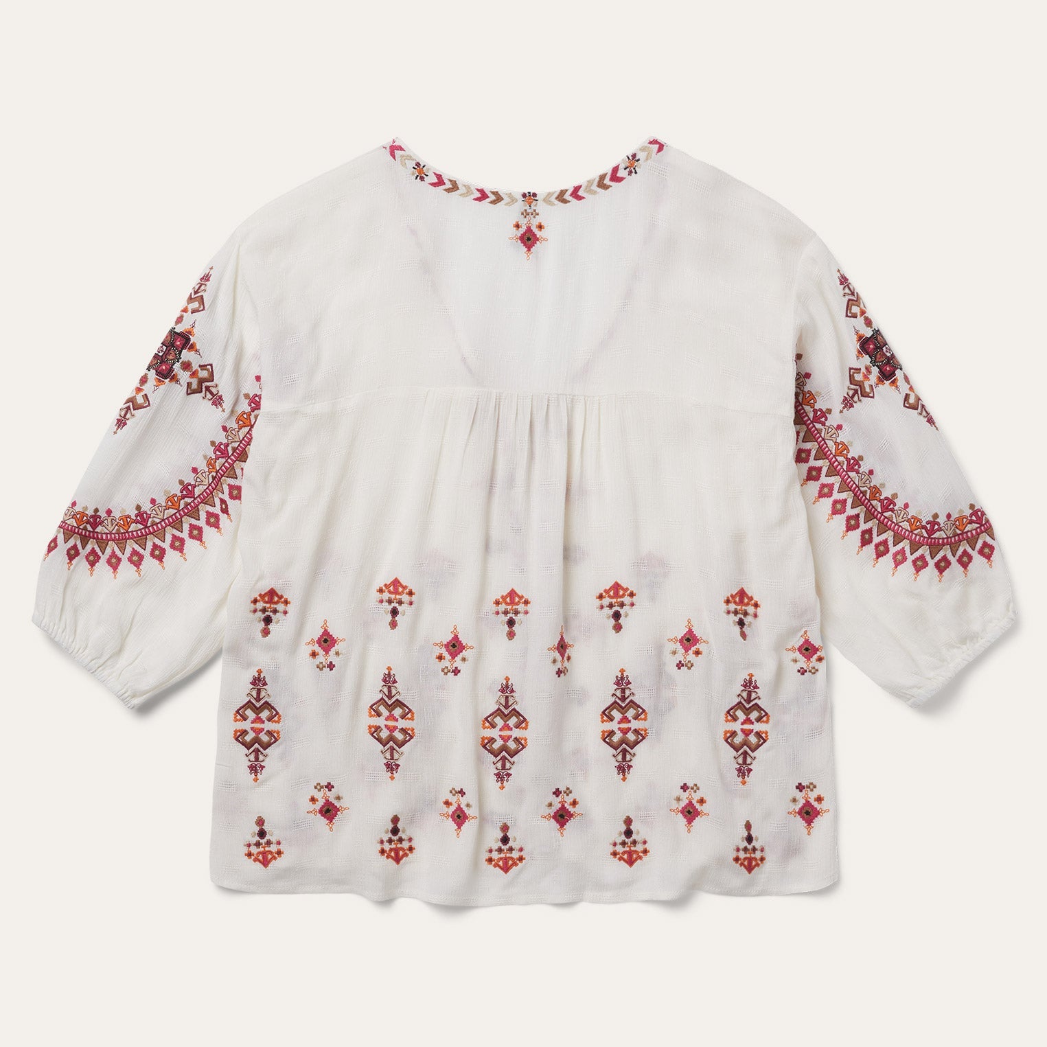 Dobby Peasant Blouse White | Stetson