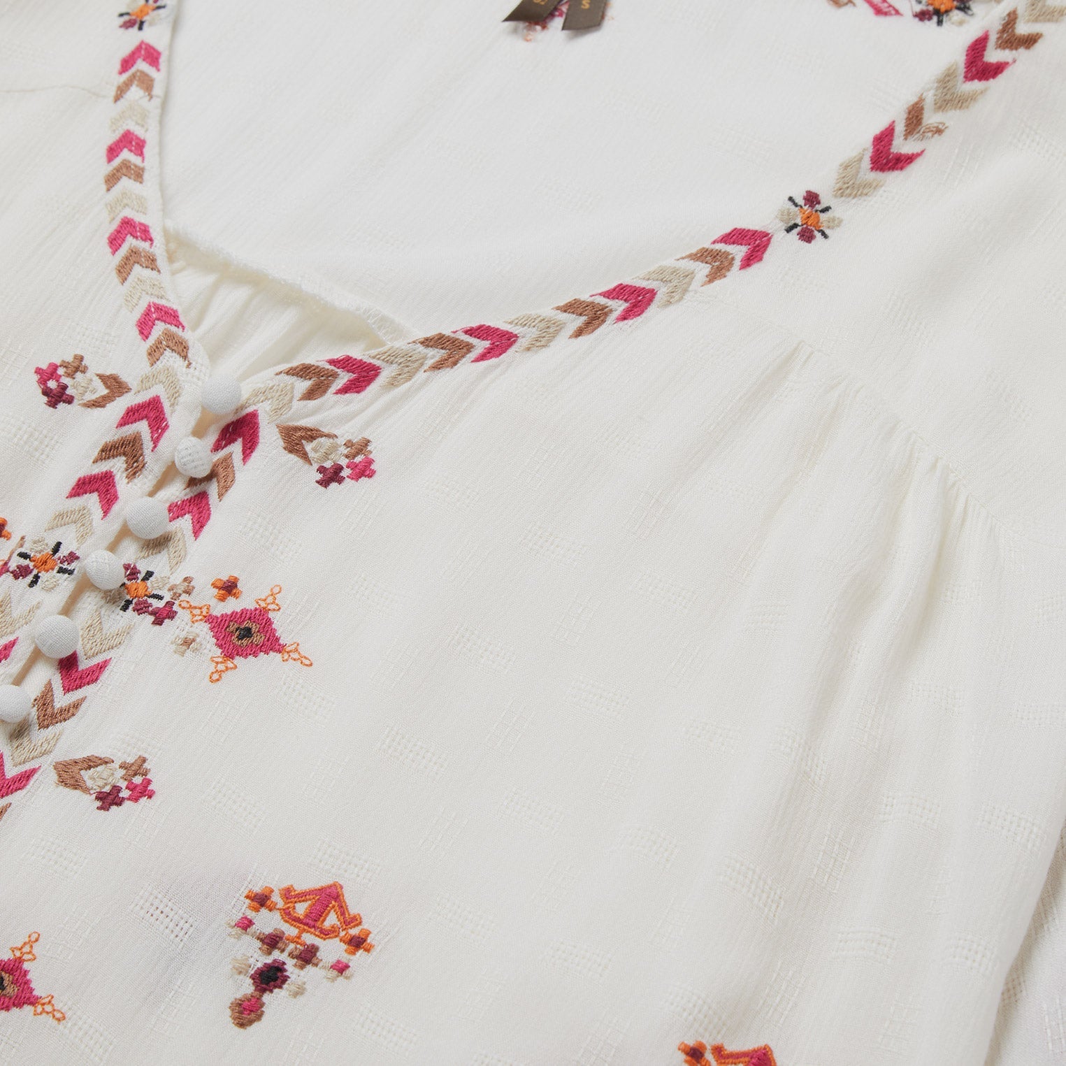 Dobby Peasant Blouse White | Stetson
