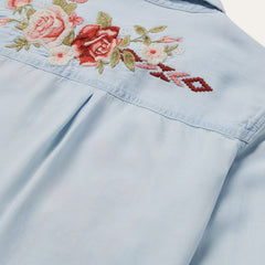 Long-Sleeved Embroidered Shirt Blue | Stetson