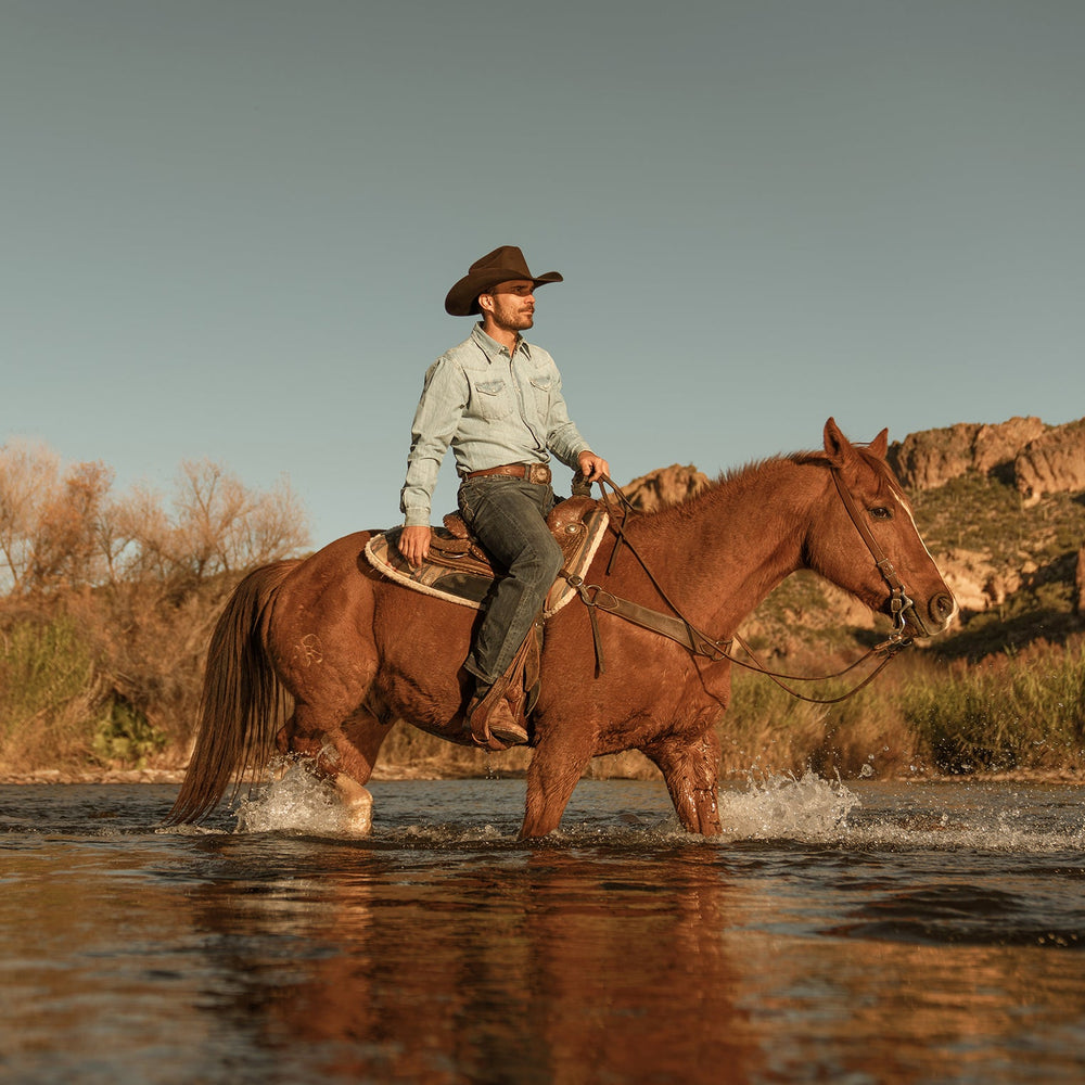 Long-Sleeved Denim Shirt Blue | Stetson