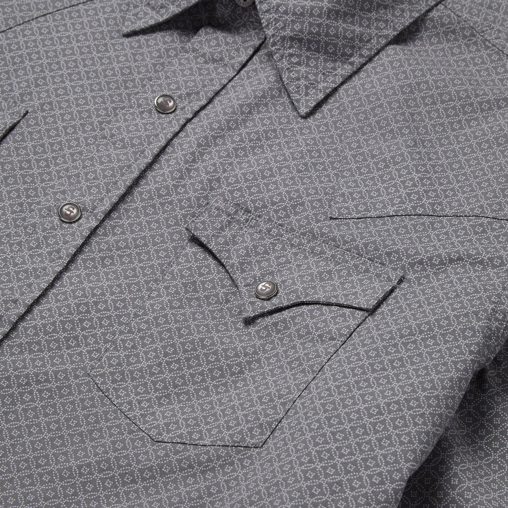Diamond Print Western Shirt Grey | Stetson