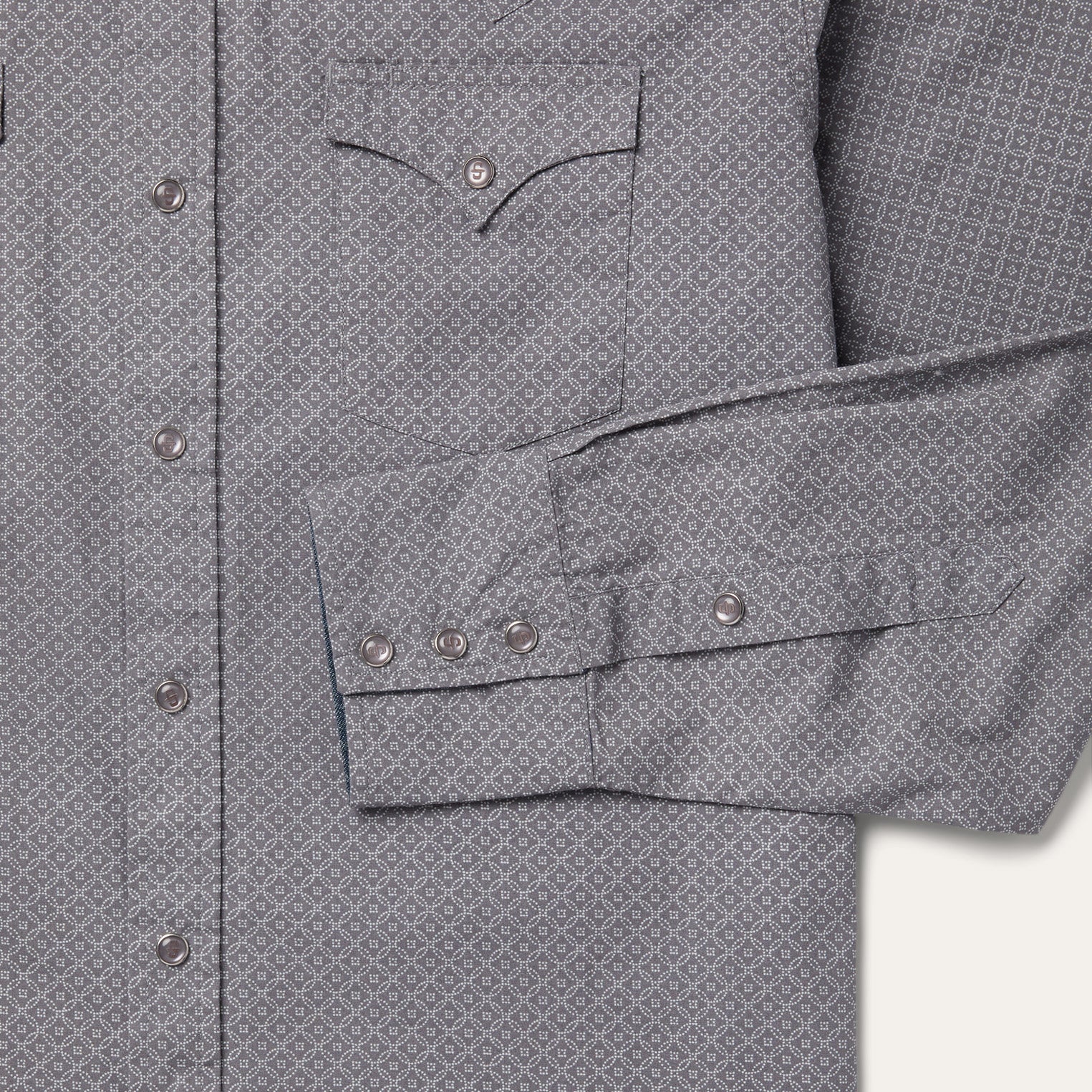 Diamond Print Western Shirt Grey | Stetson