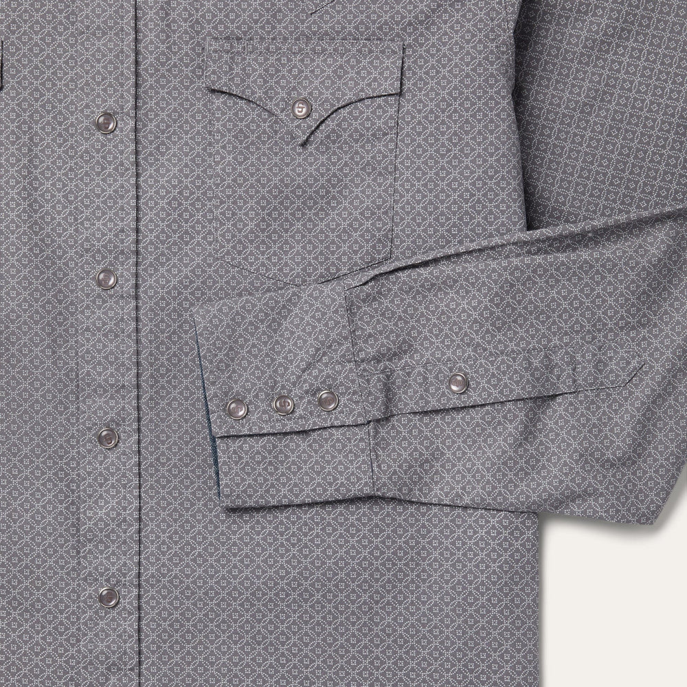 Diamond Print Western Shirt Grey | Stetson