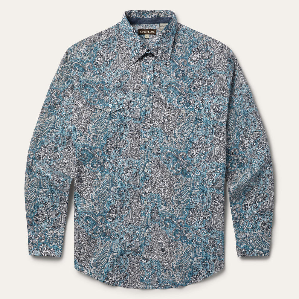 Paisley Western Shirt Green | Stetson