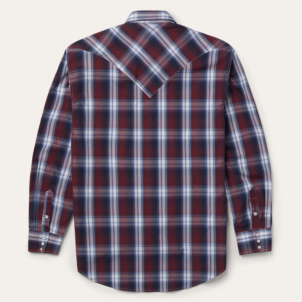 Good Luck Plaid Western Shirt Wine | Stetson
