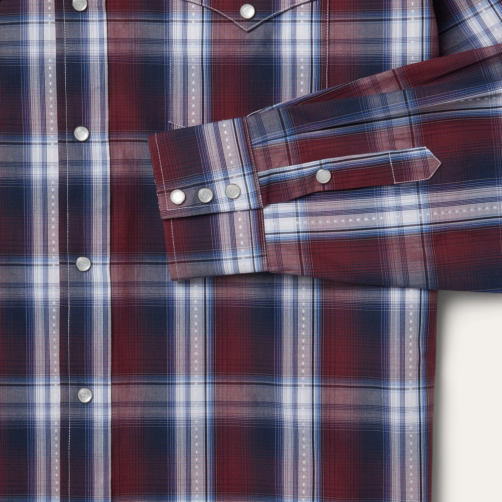 Good Luck Plaid Western Shirt Wine | Stetson