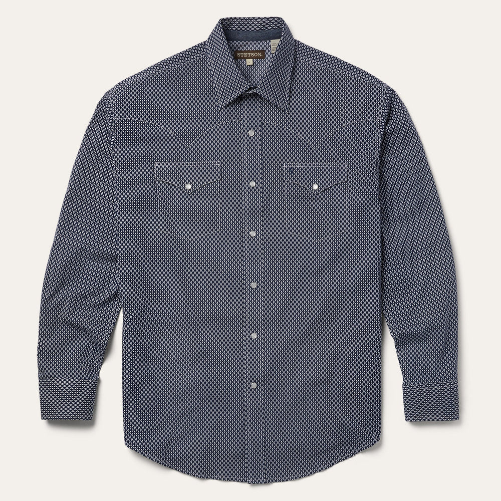 Diamond Geo Western Shirt Blue | Stetson