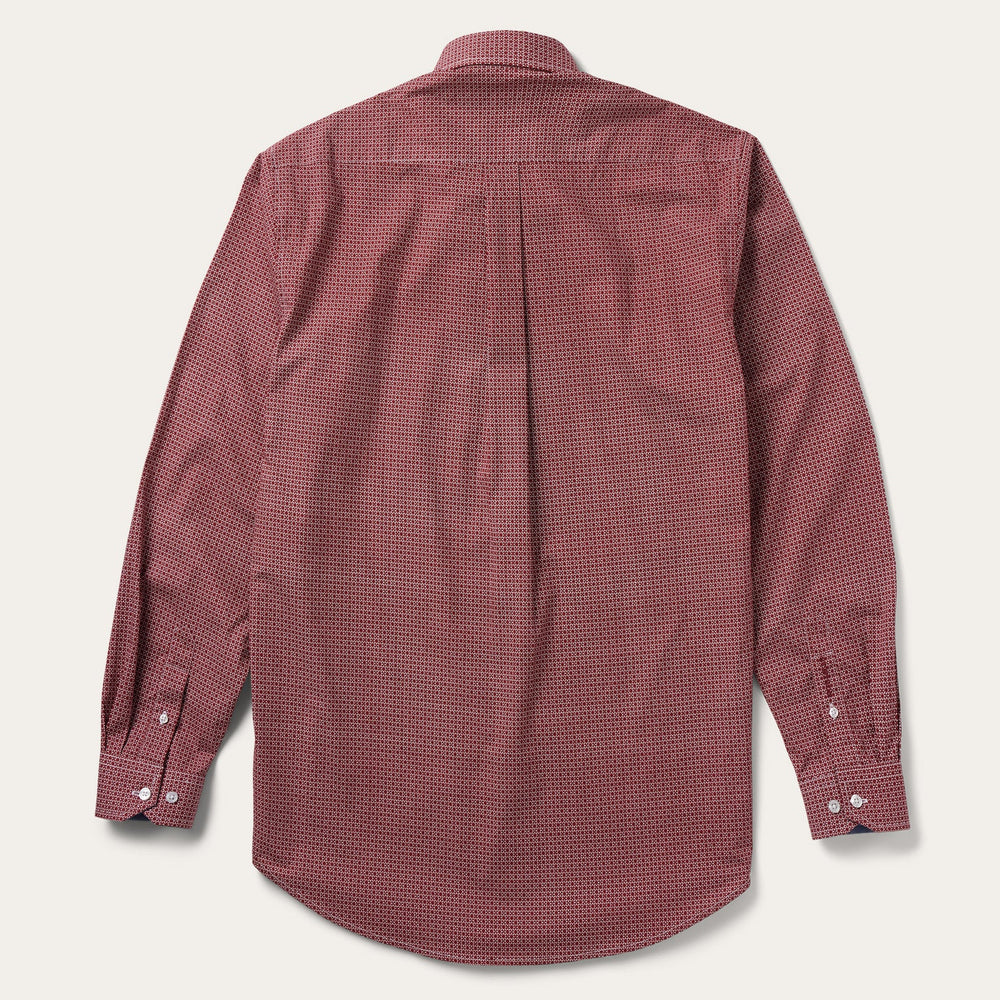 Micro Print Button-Front Shirt Red | Stetson