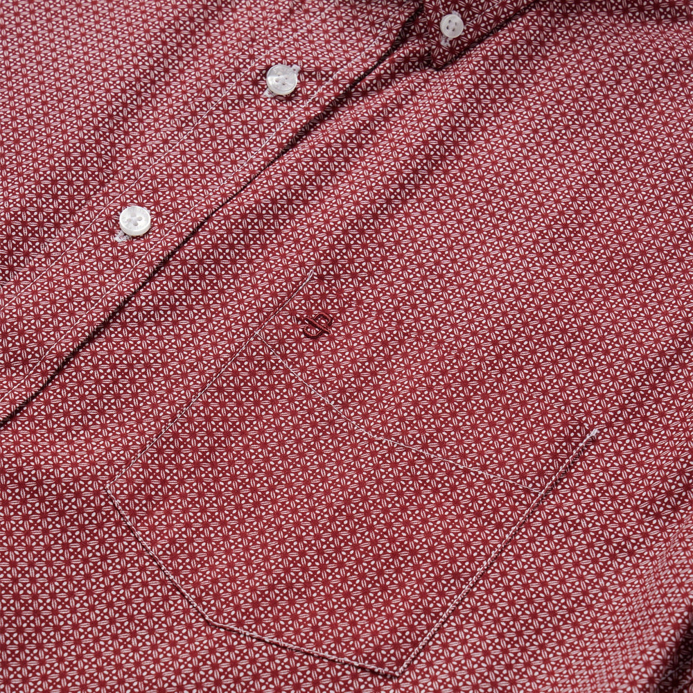 Micro Print Button-Front Shirt Red | Stetson