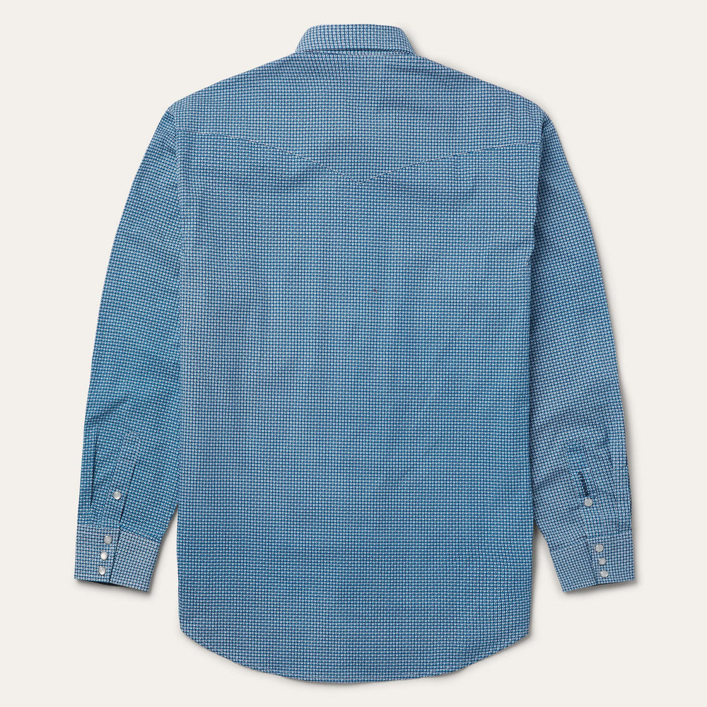 Micro Print Western Shirt Blue | Stetson