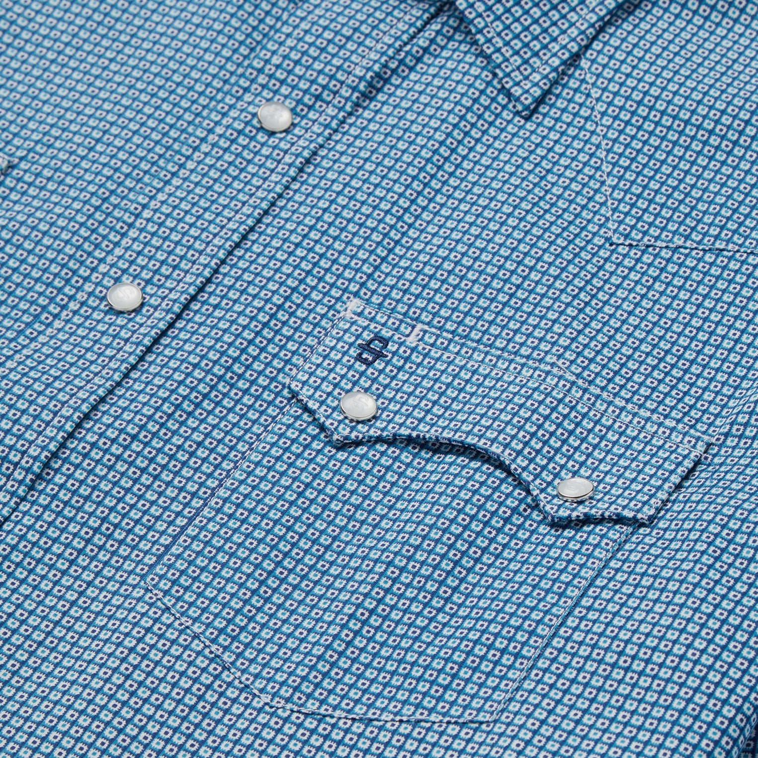 Micro Print Western Shirt Blue | Stetson