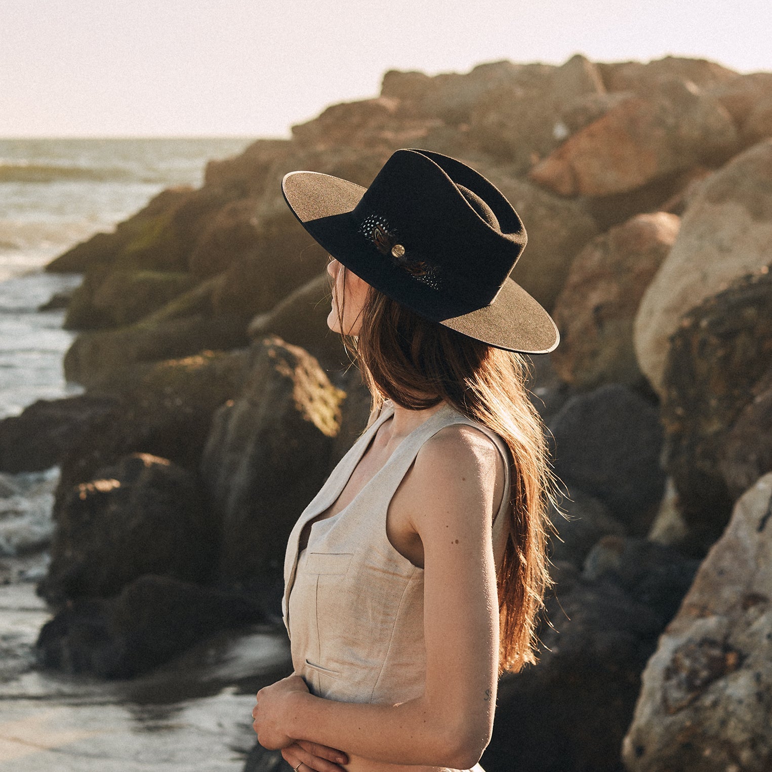 Midtown Wide Flat Brim Hat Black | Stetson