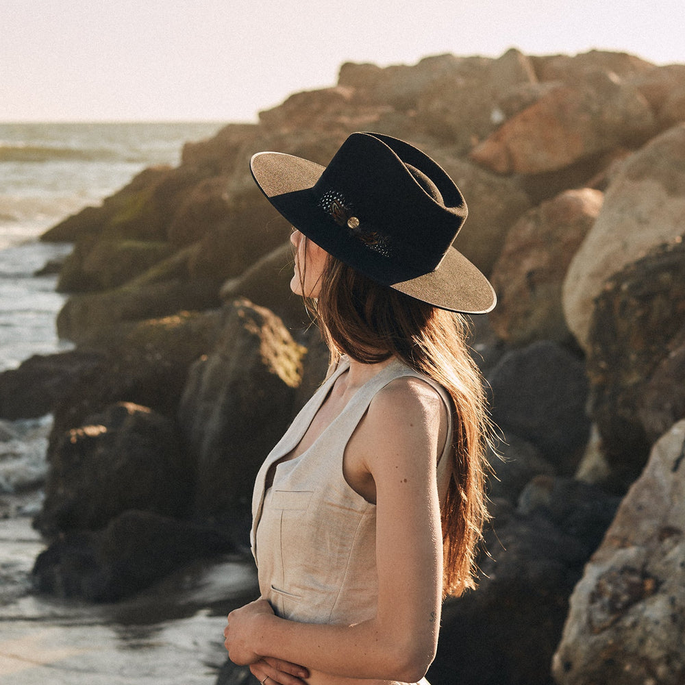 Midtown Wide Flat Brim Hat Black | Stetson