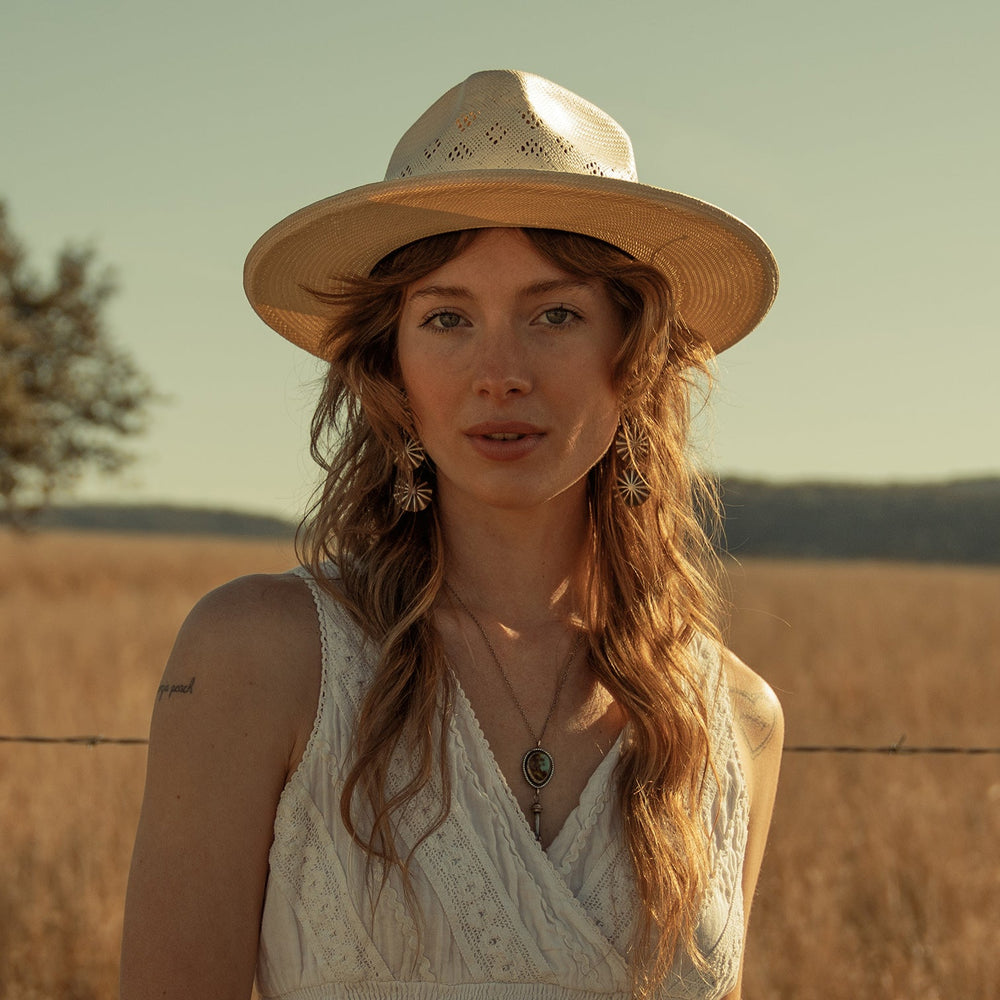 Andromeda Vented Straw Fedora Natural | Stetson