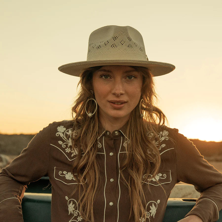 Andromeda Vented Straw Fedora Natural | Stetson