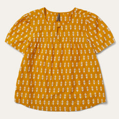 Short-Sleeved Aztec Blouse Yellow | Stetson