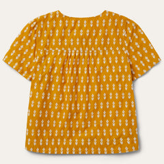 Short-Sleeved Aztec Blouse Yellow | Stetson