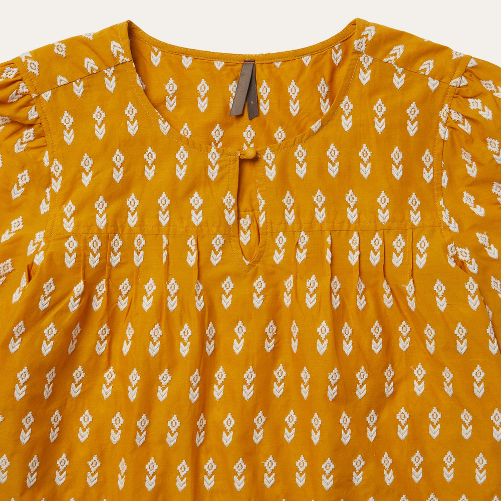 Short-Sleeved Aztec Blouse Yellow | Stetson