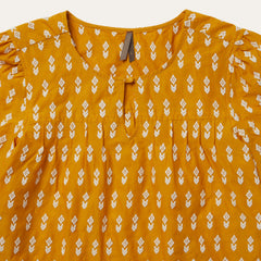 Short-Sleeved Aztec Blouse Yellow | Stetson