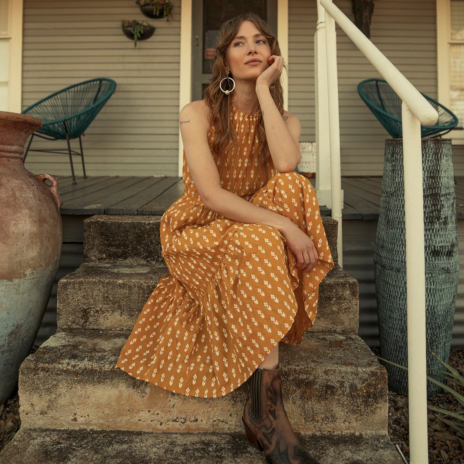 Aztec Dress Yellow | Stetson