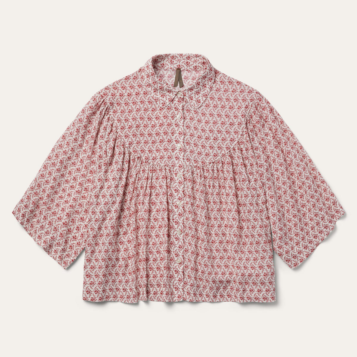 Short-Sleeved Cottage Floral Blouse Red | Stetson