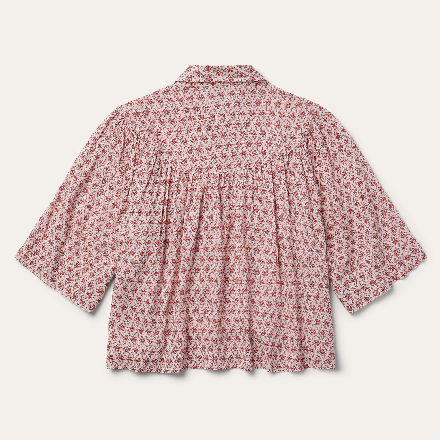 Short-Sleeved Cottage Floral Blouse Red | Stetson