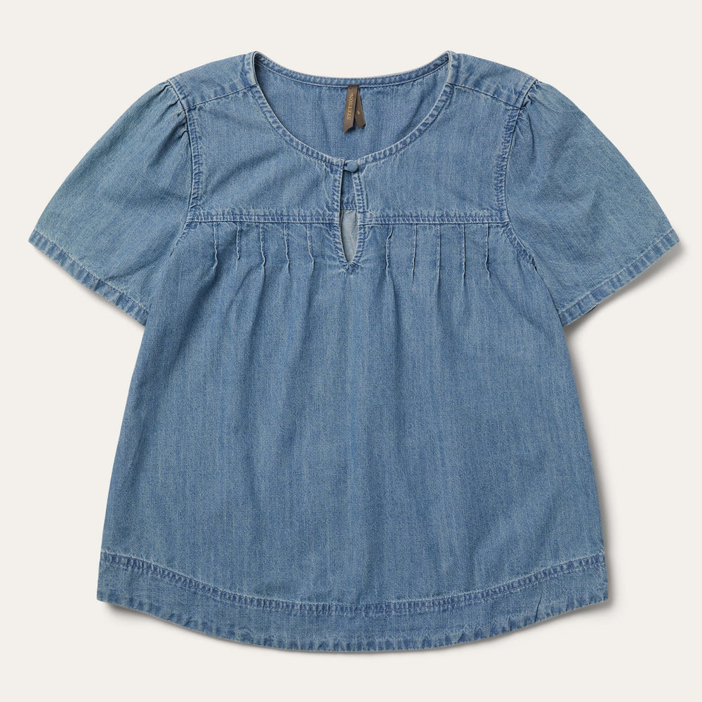 Short-Sleeved Denim Blouse Blue | Stetson