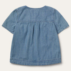 Short-Sleeved Denim Blouse Blue | Stetson