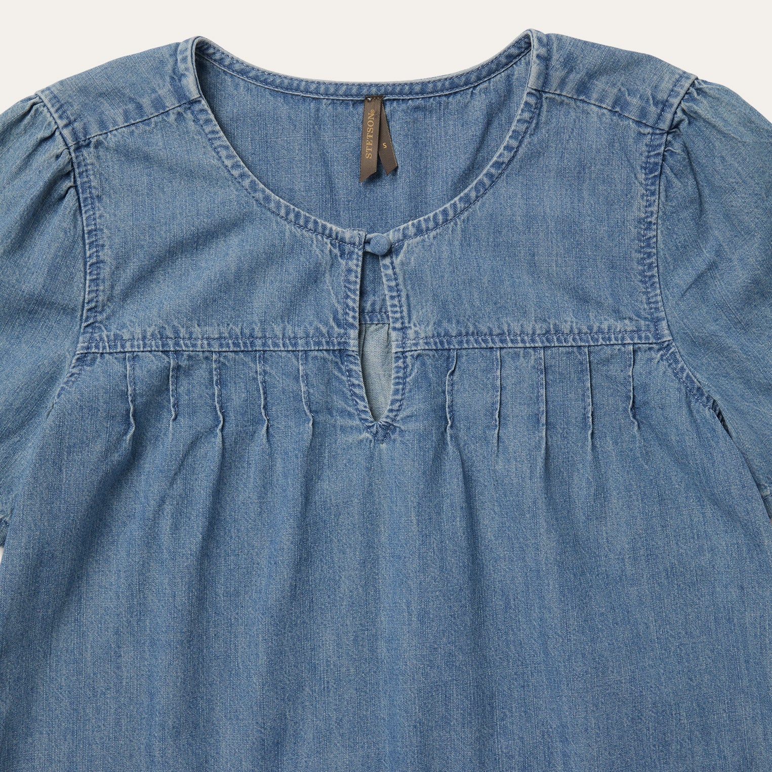 Short-Sleeved Denim Blouse Blue | Stetson