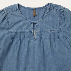 Short-Sleeved Denim Blouse Blue | Stetson