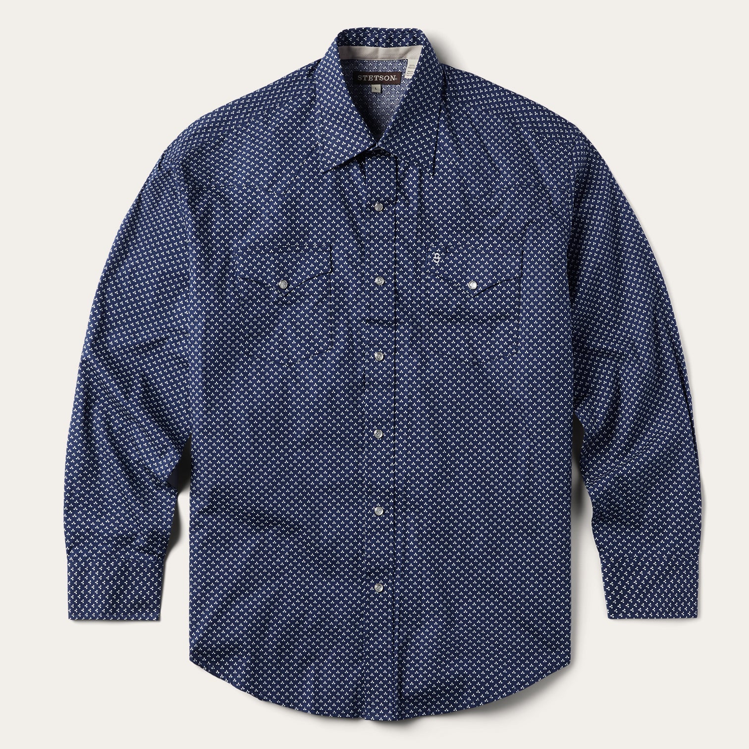 Blue Polaris Geo Print Western Shirt Blue | Stetson