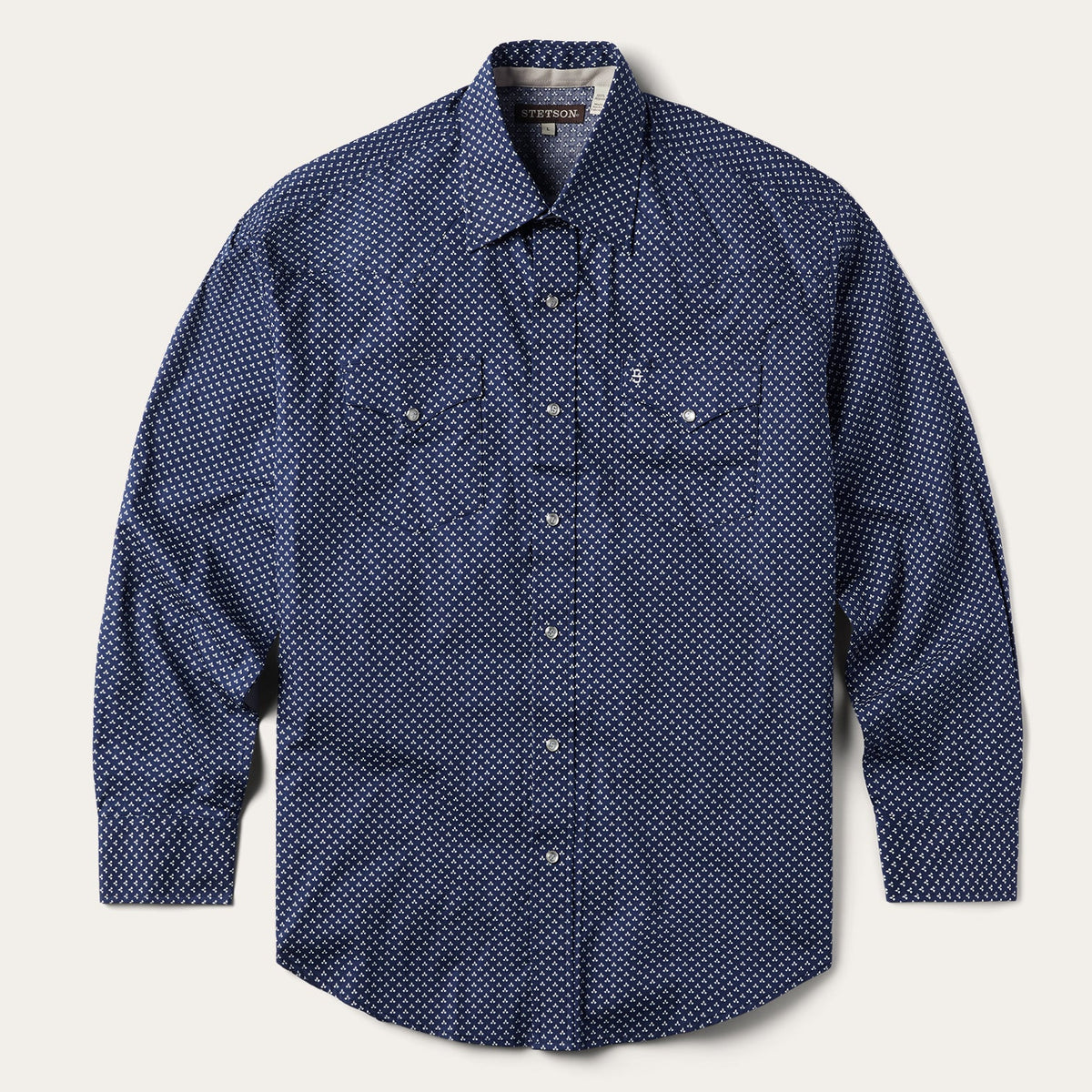 Blue Polaris Geo Print Western Shirt Blue | Stetson