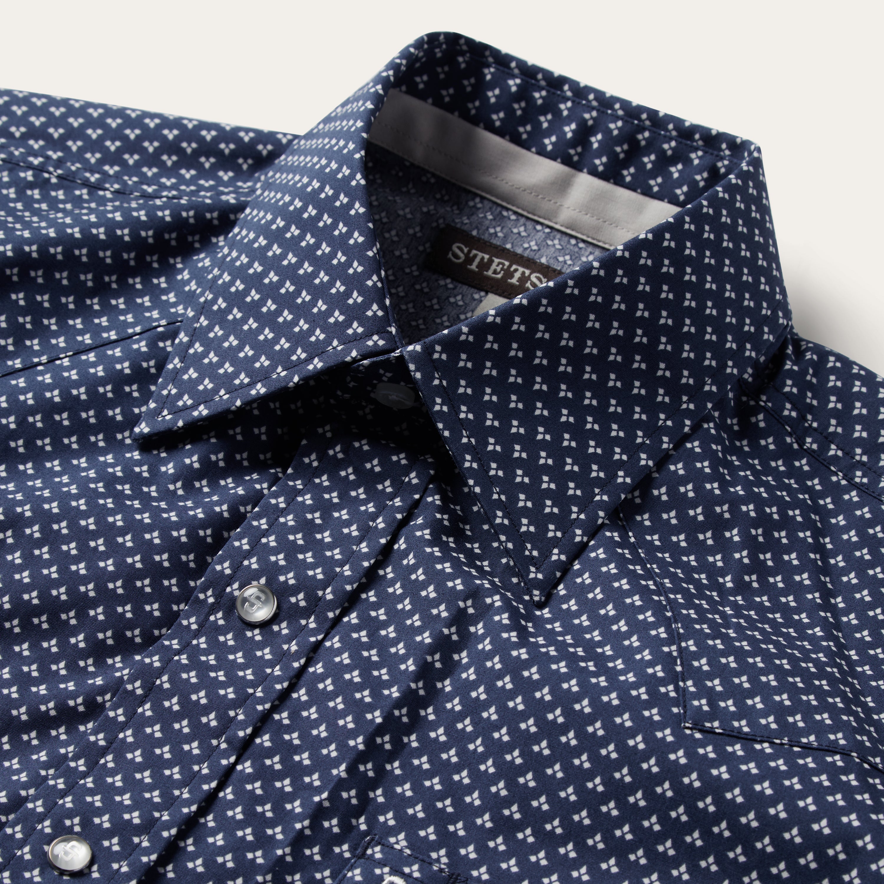 Blue Polaris Geo Print Western Shirt Blue | Stetson