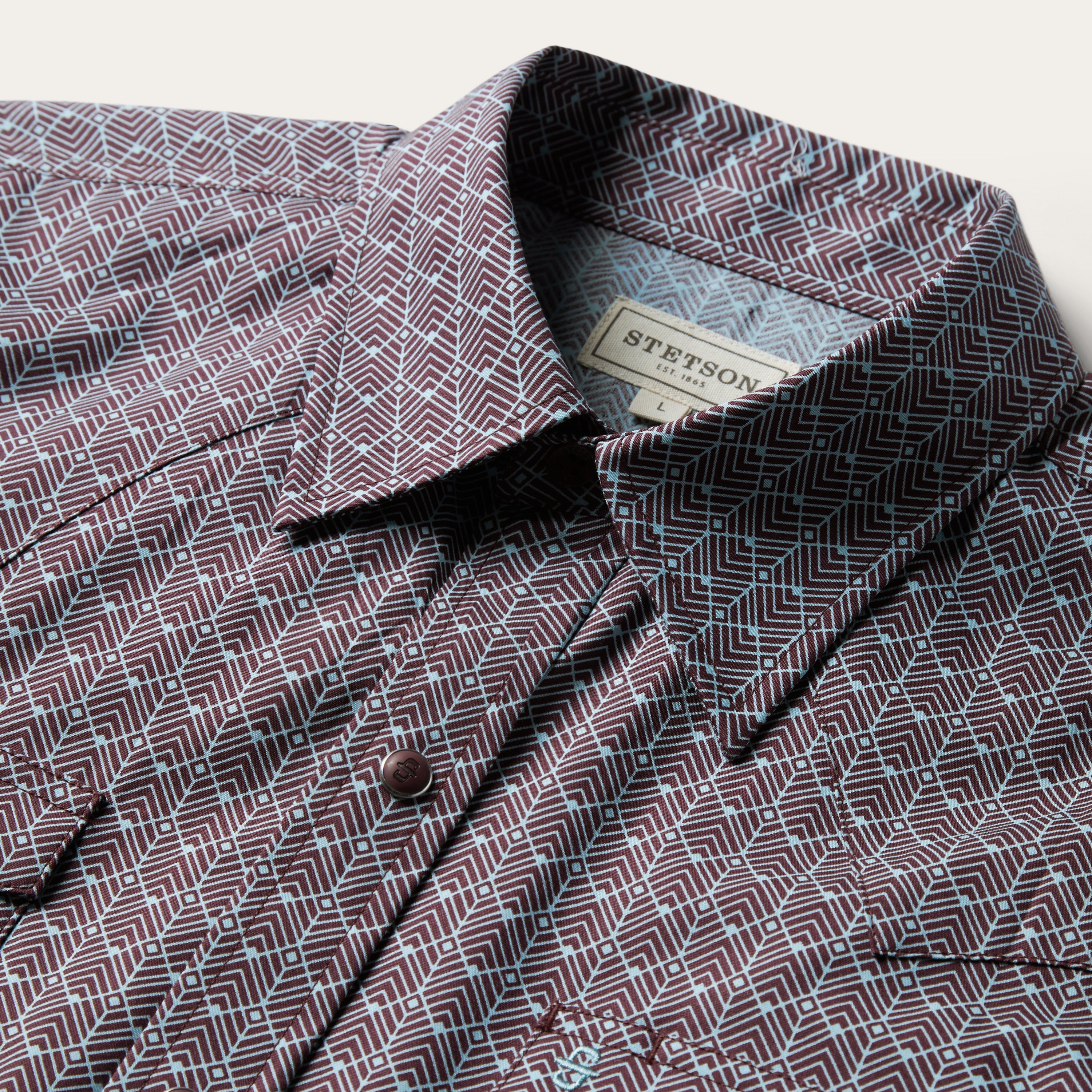Chevron Grid Shirt Brown | Stetson
