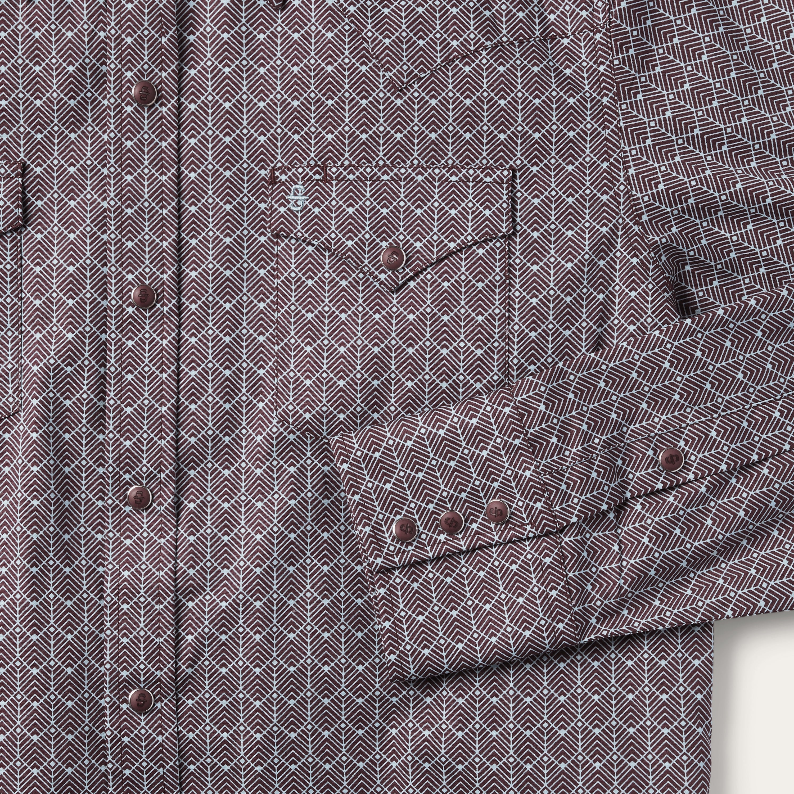Chevron Grid Shirt Brown | Stetson