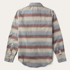 Ombre Stripe Twill Shirt Wine | Stetson