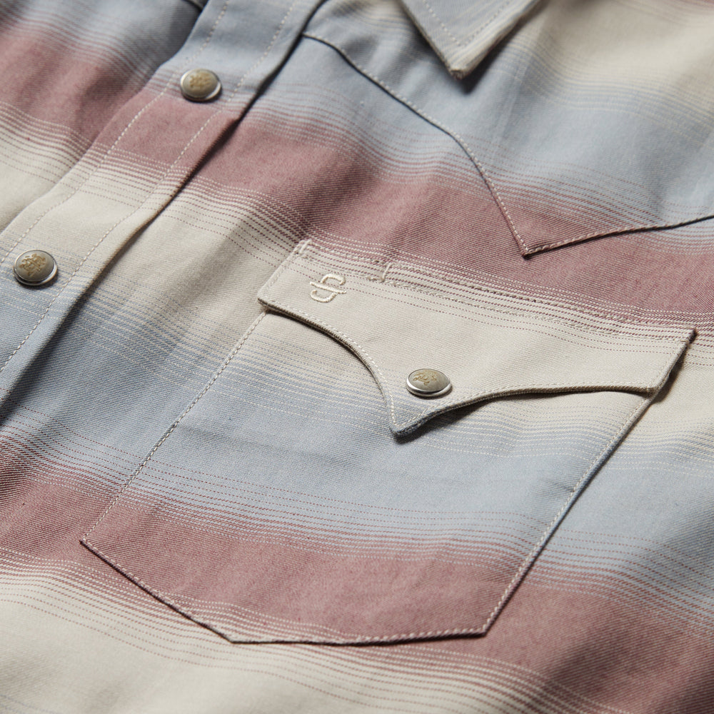 Ombre Stripe Twill Shirt Wine | Stetson