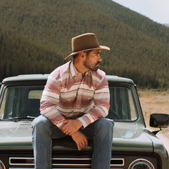 Brushed Twill Striped Shirt Red | Stetson