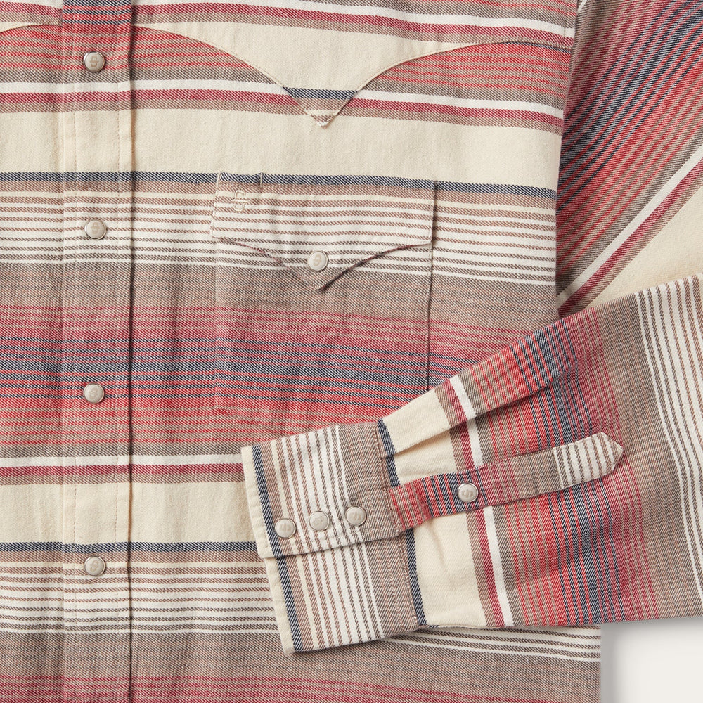 Brushed Twill Striped Shirt Red | Stetson